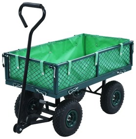 145509 vidaXL Carrinho de mão de jardim 250 kg verde