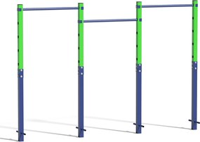 Barra de Elevações Exterior Tripla, 338 x 5 x 231,5 cm, 5 Alturas Ajustáveis, Verde