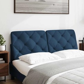 vidaXL Almofadão de cabeceira 140 cm tecido azul
