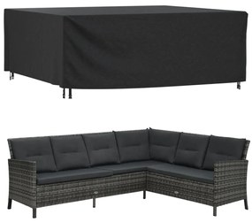 Capas móveis de jardim 2pcs 250x210x90cm impermeável 420D preto