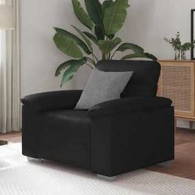 Poltrona couro artificial 60 cm preto