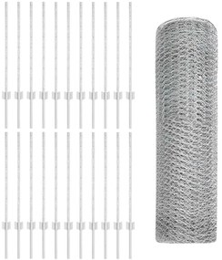 Postes de Cerca 11 pcs U-Channel 80 cm Aço Galvanizado