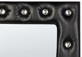 Espelho de pé com moldura em pele sintética preta 50 x 150 cm ANSOUIS Beliani