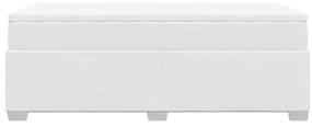 Cama com molas/colchão 100x200 cm couro artificial branco