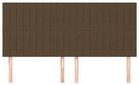 Cabeceira de cama 4 pcs tecido 100x5x78/88 cm castanho -escuro