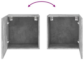 Móveis de parede p/ TV 2pcs 40,5x30x40cm madeira cinza cimento
