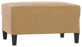 4 pcs conjunto de sofás com almofadas veludo castanho