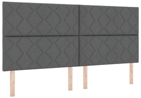 Cabeceira Cinza Escuro, Design de Blocos de Diamante, 200 cm em Tecido