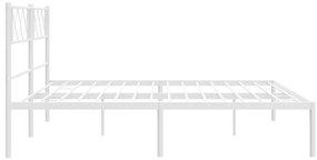 Estrutura de cama com cabeceira 200x200 cm metal branco