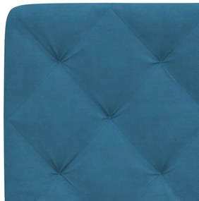 Estrutura de cama c/ cabeceira 100x200 cm veludo azul