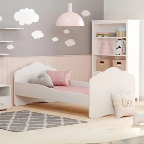 Cama infantil/individual Wave 160x80 branca - colchão e estrado incluído