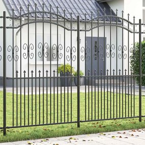 vidaXL Cerca de jardim Cinzeto 215 cm Aço com Revestimento em Pó