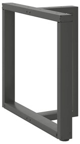 Pés para mesa de jantar em forma de T, 2 peças, antracite, 70x35x(72-7