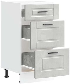 Armário base cozinha Porto derivados madeira cinzento cimento