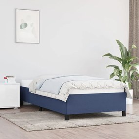 Estrutura de cama sem colchão 100x200 cm tecido azul