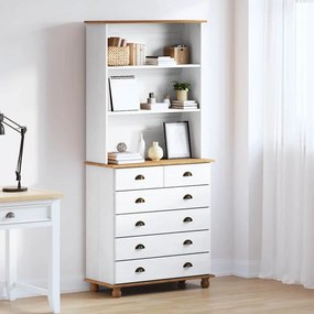 vidaXL Hutch Branco 91 x 40 x 200,5 cm Madeira de pinho maciça