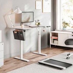Secretária regulável em altura eléctrica 60 x 120 x (72-120) cm Branco + Cinzento