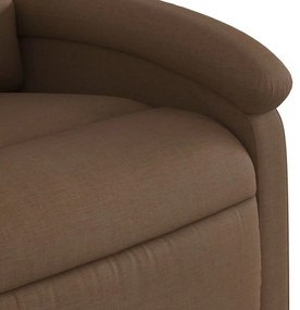 Poltrona de massagens reclinável elétrica tecido castanho