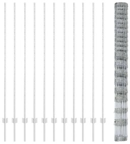 Postes de Cerca vidaXL 22 pcs U-Channel 160 cm Aço Galvanizado