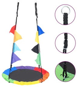 93144 vidaXL Baloiço arco-íris com bandeiras 100 cm