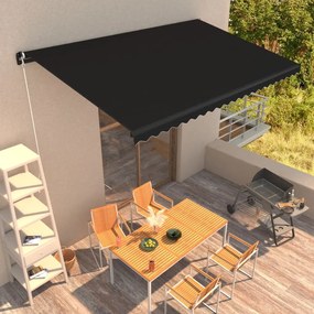 vidaXL Toldo retrátil manual 500x300 cm antracite