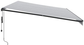 Toldo retrátil automático com LEDs 600x300 cm antracite/branco