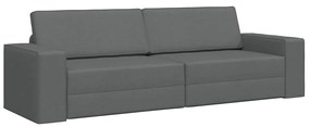 Sofá Cama de Chão 2 em 1 Cinza Escuro 245x150x60.5 cm Tecido