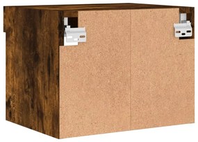 Mesas de cabeceira de parede com luzes LED 2pcs carvalho fumado