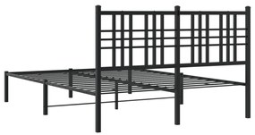 Estrutura de cama com cabeceira 140x190 cm metal preto