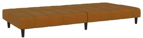 Sofá-cama de 2 lugares veludo castanho