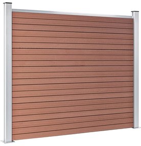 Painel de cerca 180x146 cm WPC castanho