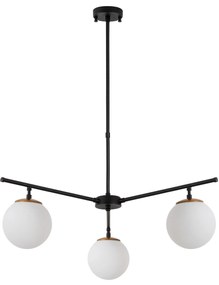 Candeeiro de Teto Atmaca – Preto, Dourado e Branco – 70 x 70 cm