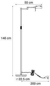 Candeeiro de pé de design bronze escuro incluindo LED com dimmer de toque - Notia Moderno