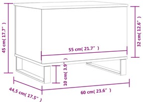 Mesa de centro 60x44,5x45 cm derivados de madeira branco