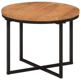 Mesa de centro 45x45x35 cm madeira de acácia maciça e ferro