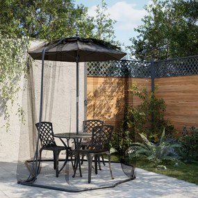 vidaXL Rede mosquiteira para guarda-sol malha 220 Φ300x230 cm preto