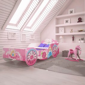 Cama infantil Kareta princesa 140x70 multicolorida - colchão e estrado incluído