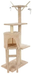 Torre arranhadora para gatos 45x30x110 cm bege