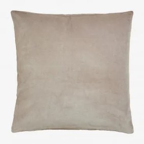 Almofada Quadrada De Veludo De Algodão (40x40 Cm) Enid Creme Cannoli - Sklum