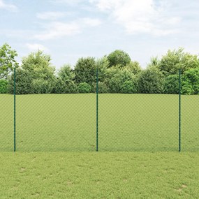 vidaXL Cerca de Cadeia com 10 Postes U Verde 1.5x10 m Aço