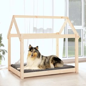 Cama para cães 101x70x90 cm madeira de pinho maciça