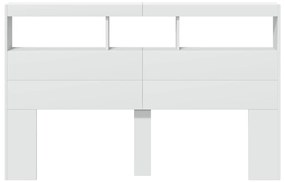 Armário de cabeceira com luzes LED 160x17x102 cm branco