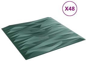 Painéis de parede 48 pcs 50x50 cm 12m² XPS pedra verde