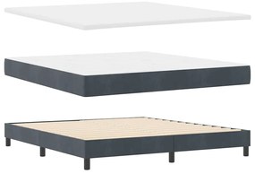 Cama Box com Colchão vidaXL Cinza Escuro 180x200 cm Veludo