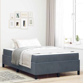 vidaXL Estrutura da Cama com colchão Cinza Escuro 120 x 200 cm tecido