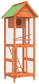 Gaiola para pássaros 60x58,5x160 cm pinho maciço castanho