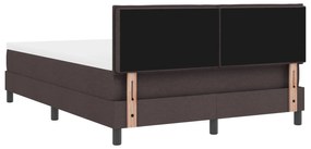 Cama Box Spring com Colchão Marrom Escuro 140x200 cm Tecido