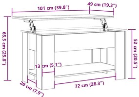 Mesa de centro madeira antiga 101x49x52 cm madeira trabalhada