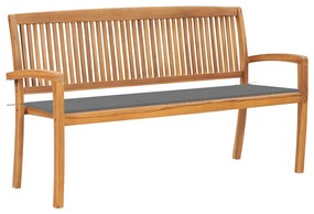 Banco de jardim empilhável c/ almofadão 159 cm teca maciça