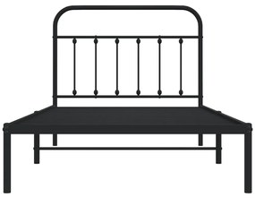 Estrutura de cama com cabeceira 107x203 cm metal preto